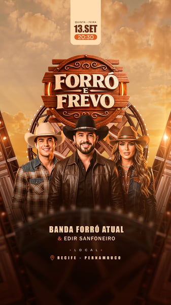 FLYER DE FORRÓ RÚSTICO PARA STORIES PSD TEMPLATE