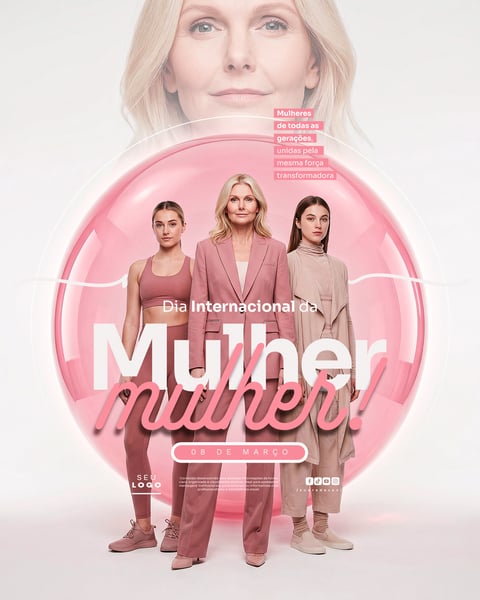 DIA INTERNACIONAL DA MULHER 08 DE MARÇO SOCIAL MEDIA PSD EDITÁVEL 3