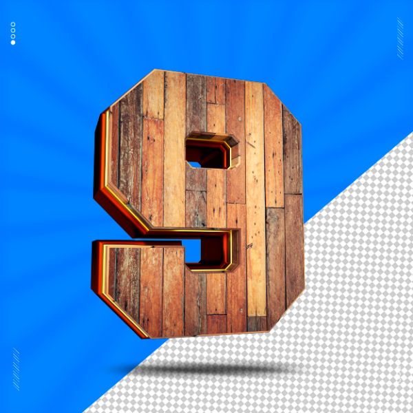 NÚMERO 3D MADEIRA PARA COMPOSIÇÃO