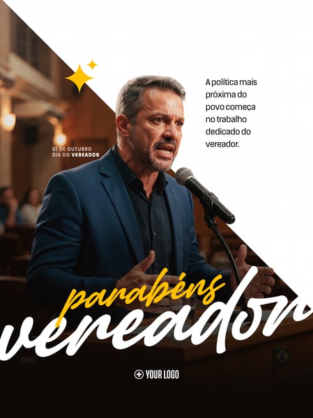 DIA DO VEREADOR HOMENAGEM SOCIAL MEDIA FLYER PSD EDITÁVEL