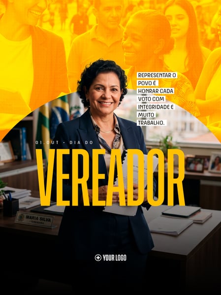 DIA DO VEREADOR ARTE POLÍTICA SOCIAL MEDIA FLYER PSD EDITÁVEL