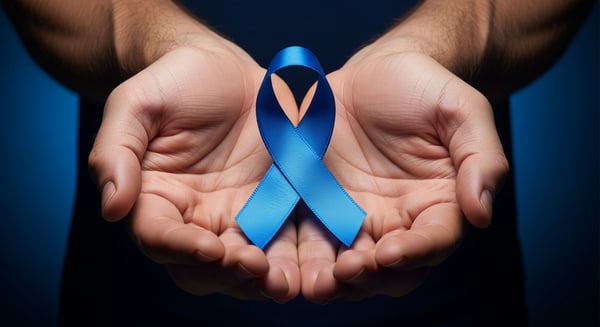 MOS SEGURAM LAO AZUL SMBOLO DO NOVEMBRO AZUL PARA CONSCIENTIZAÇÃO E APOIO AO CÂNCER DE PRÓSTATA E SAÚDE MASCULINA