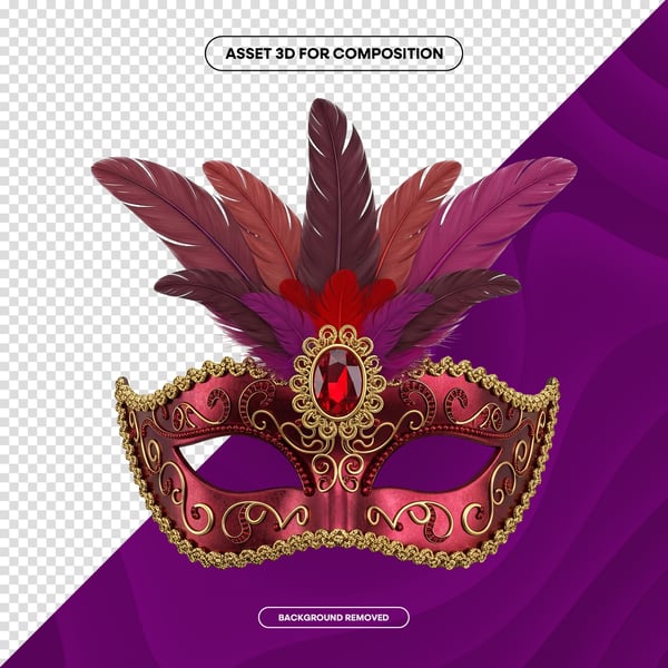 MÁSCARA DE CARNAVAL FESTA BRASIL PNG COMPOSIÇÃO 81 EDITADO