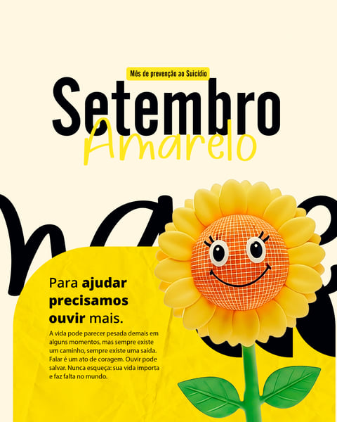 SOCIAL MEDIA SETEMBRO AMARELO PSD EDITÁVEL FEED 1