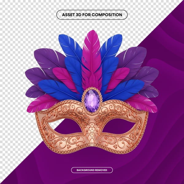 MÁSCARA DE CARNAVAL FESTA BRASIL PNG COMPOSIÇÃO 85 EDITADO