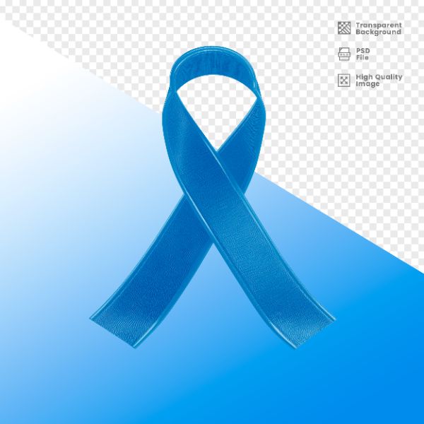 ELEMENTO 3D PARA COMPOSIÇÃO FITA AZUL LUTA CONTRA O CÂNCER