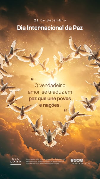 DIA INTERNACIONAL DA PAZ 21 DE SETEMBRO SOCIAL MEDIA PSD EDITÁVEL STORY 3