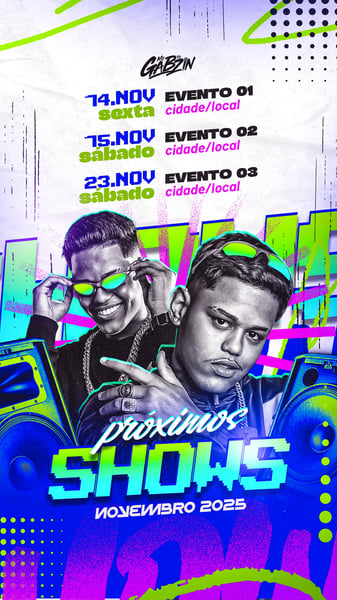 FLYER AGENDA DE SHOWS MC GABZIN NOVEMBRO STORY