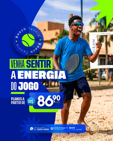 Social Media Beach Tennis PSD Editável