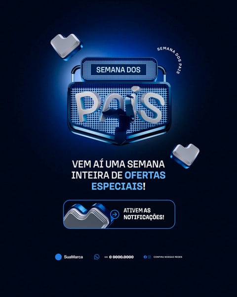Semana dos Pais para Loja de Informática com Ofertas Especiais Social Media PSD Editável