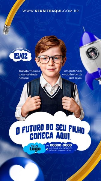 STORY ESCOLA VOLTA AS AULAS SOCIAL MEDIA PSD EDITÁVEL 4