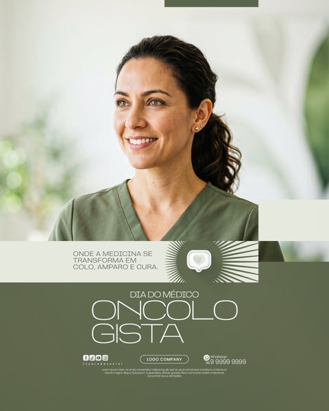 DIA DO MÉDICO ONCOLOGISTA CAMPANHA DE SAÚDE CLÍNICA SOCIAL MEDIA PSD EDITÁVEL 2