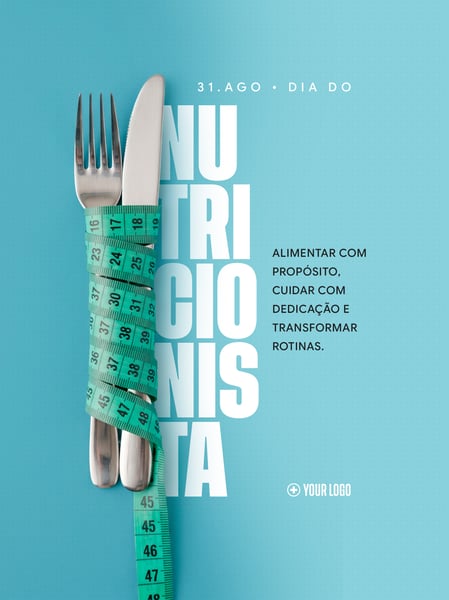 DIA DO NUTRICIONISTA POST SOCIAL MEDIA FLYER PSD EDITÁVEL