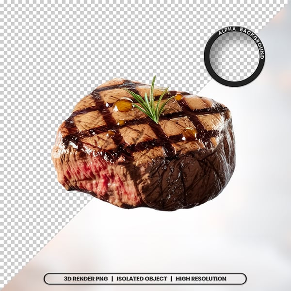 3D RENDER CARNE BIFE ELEMENTO ÍCONE PSD PNG 3