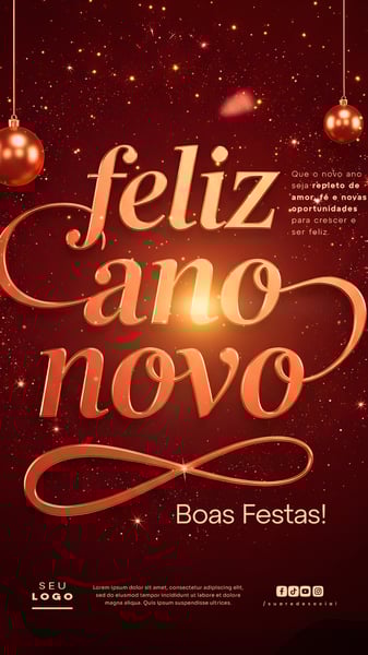 FELIZ ANO NOVO BOAS FESTAS STORY SOCIAL MEDIA PSD EDITÁVEL