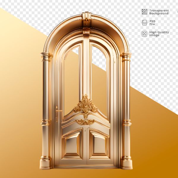 ELEMENTO 3D PORTA DOURADA ANO NOVO