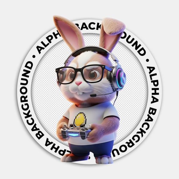 COELHINHO DA PÁSCOA GAMER COM HEADPHONE E ÓCULOS 04