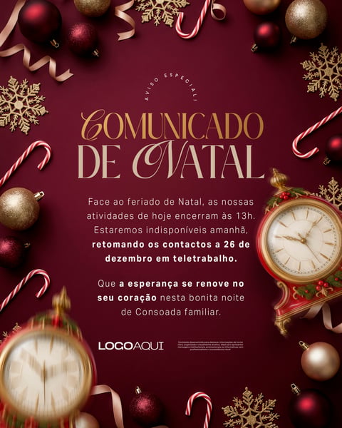 AVISO DE NATAL HORÁRIO DE FUNCIONAMENTO SOCIAL MEDIA FLYER PSD EDITÁVEL