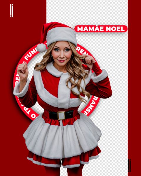 MAMÃE NOEL | FELIZ NATAL | IMAGEM SEM FUNDO | 3D | PSD