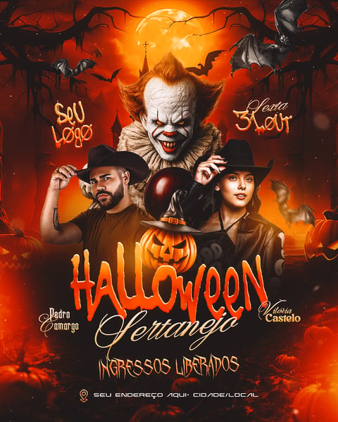 FLYER DE SHOWS HALLOWEEN SERTANEJO FEED