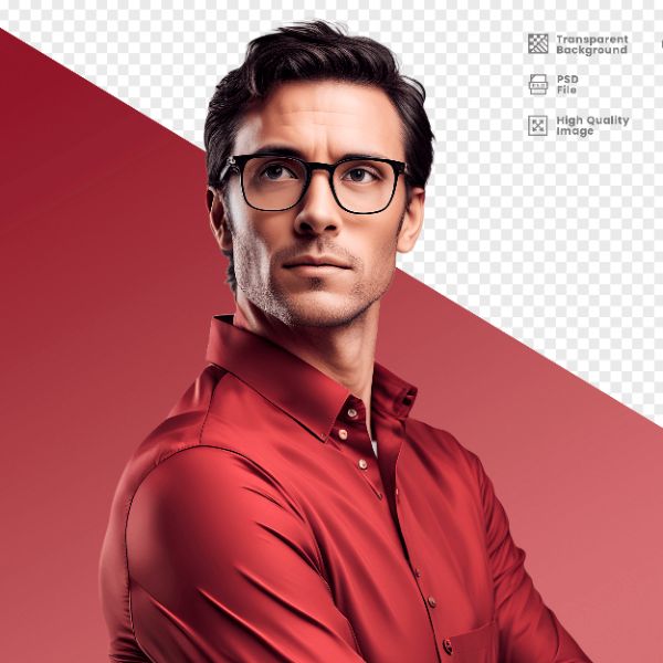 HOMEM COM CAMISA VERMELHA