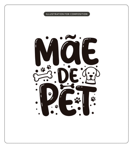 LETTERING MÃE DE PET VECTOR 6