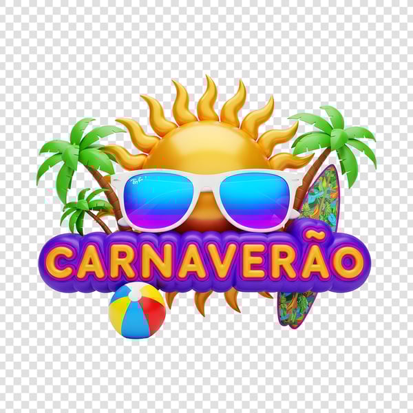Selo 3D Carnaval com Sol 3D e rayban Carnaverão 10
