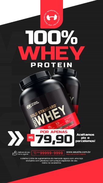 STORIE LOJA DE SUPLEMENTOS SOCIAL MEDIA INSTAGRAM WHEY PROTEIN OFERTA