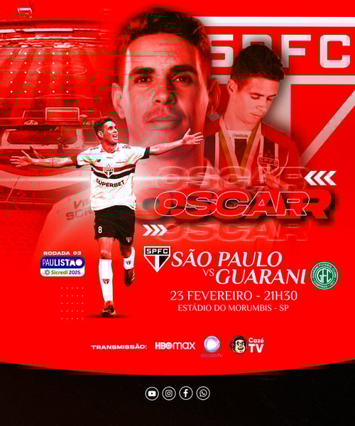 Flyer Esportivo Futebol São Paulo Paulistão Oscar