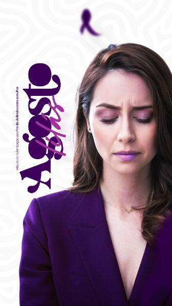 AGOSTO LILÁS CAMPANHA MÊS DA CONSCIENTIZAÇÃO PELO FIM DA VIOLÊNCIA CONTRA A MULHER SOCIAL MEDIA FLYER PSD EDITÁVEL