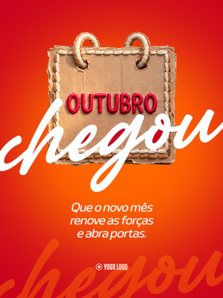 OUTUBRO CHEGOU CARTAZ DIGITAL SOCIAL MEDIA FLYER PSD EDITÁVEL