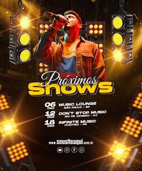 FLYER EVENTO PRÓXIMOS SHOWS MÚSICA