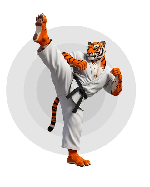SOCIAL MEDIA MASCOTE TIGRE KARATE ACADEMIA