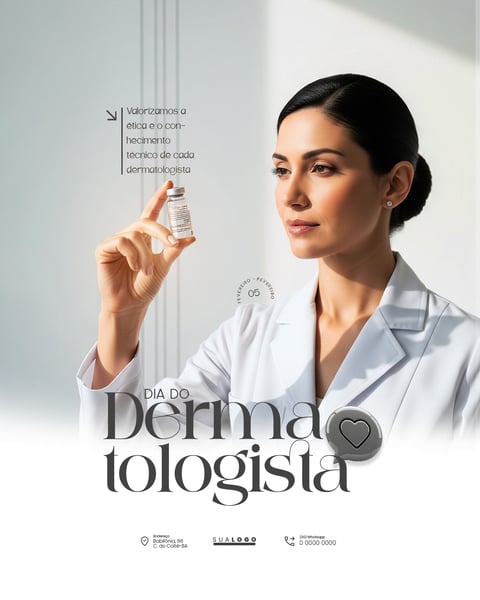 DIA DO DERMATOLOGISTA 05 DE FEVEREIRO PARABÉNS SOCIAL MEDIA PSD EDITÁVEL