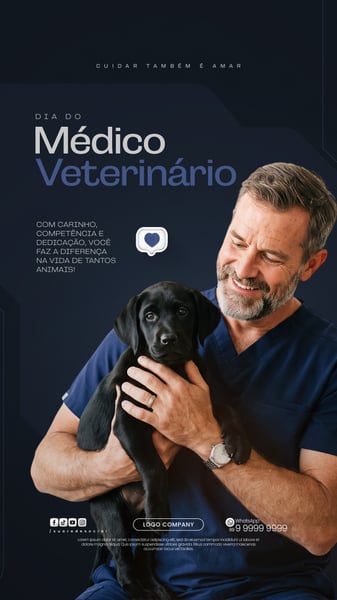 DIA DO MÉDICO VETERINÁRIO HOMENAGEM ESPECIAL SOCIAL MEDIA PSD EDITÁVEL 4 STORY