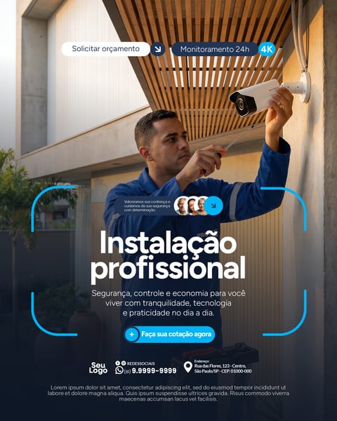 Segurança Eletrônica Social Media PSd Editável