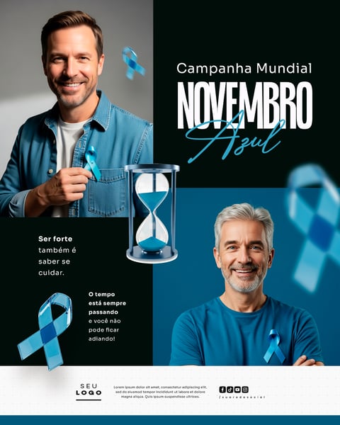 NOVEMBRO AZUL MÊS DE COMBATE AO CÂNCER DE PRÓSTATA CAMPANHA MUNDIAL DE SAÚDE SOCIAL MEDIA PSD EDITÁVEL 9