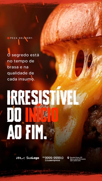 HAMBURGUEIRA NA BRASA ARTESANAL GOURMET SOCIAL MEDIA PSD EDITÁVEL 9 STORY