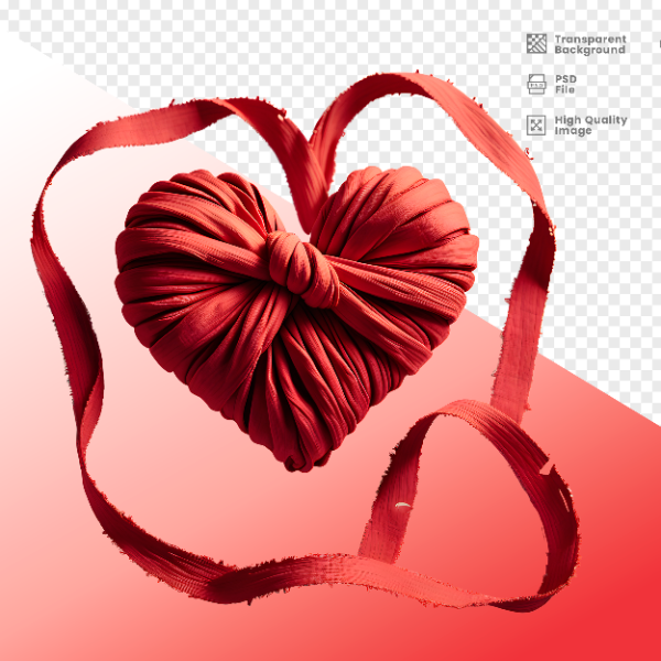 CORAÇÃO DE FITA -  ELEMENTO 3D CORAÇÃO  PARA COMPOSIÇÃO