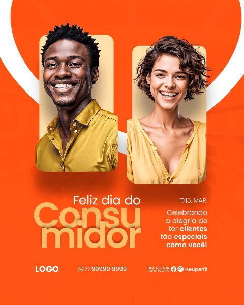 15 DE MARÇO - DIA DO CONSUMIDOR SOCIAL MEDIA LARANJA