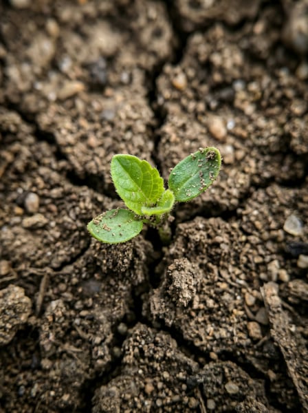BROTO PLANTA NASCENDO TERRA SECA CRESCIMENTO