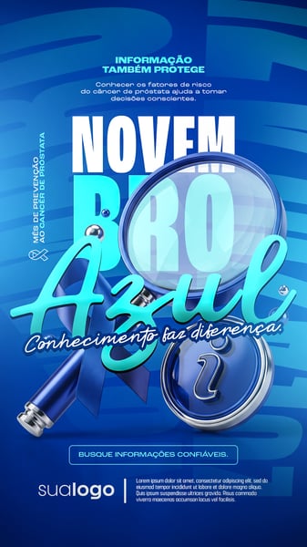 NOVEMBRO AZUL MÊS DE COMBATE AO CÂNCER DE PRÓSTATA SOCIAL MEDIA STORIES PSD EDITÁVEL 17