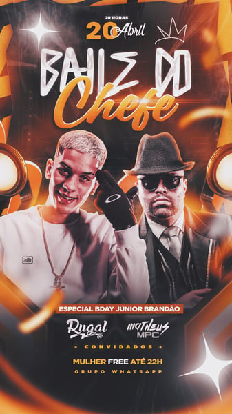 FLYER EVENTO BAILE DO CHEFE PSD EDITÁVEL