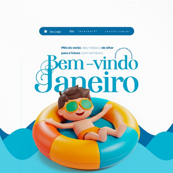 BEM VINDO JANEIRO SOCIAL MEDIA PSD EDITÁVEL