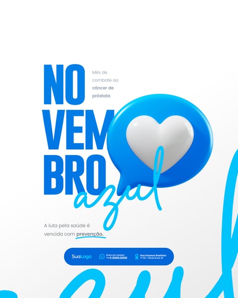 Novembro Azul Mês de Combate ao Câncer de Próstata Social Media PSD Editável