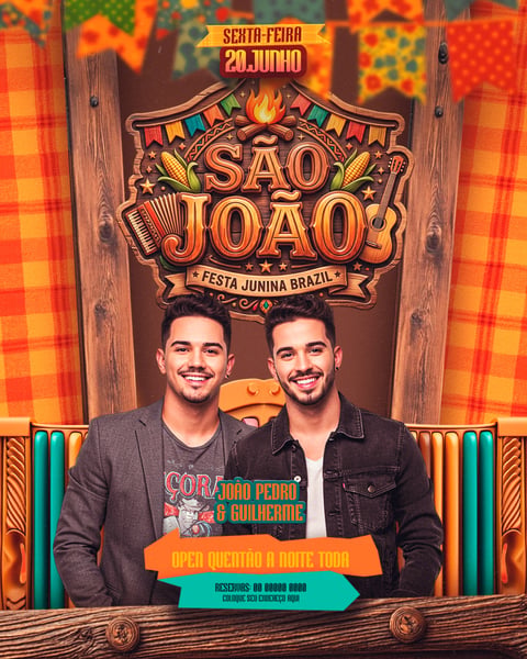FLYER PARA EVENTOS SÃO JOÃO FESTA JUNINA FEED