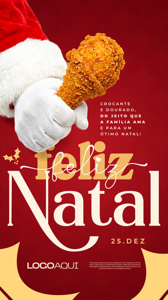 FELIZ NATAL FRANGO FRITO CROCANTE SOCIAL MEDIA FLYER PSD EDITÁVEL STORY