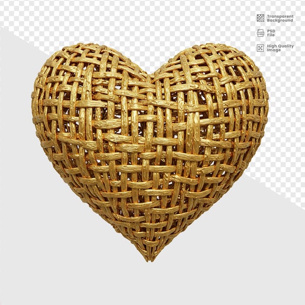 ELELEMENTO 3D DOURADO CORAÇÃO 5