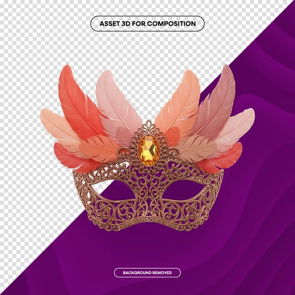 MÁSCARA DE CARNAVAL FESTA BRASIL PNG COMPOSIÇÃO 72 EDITADO
