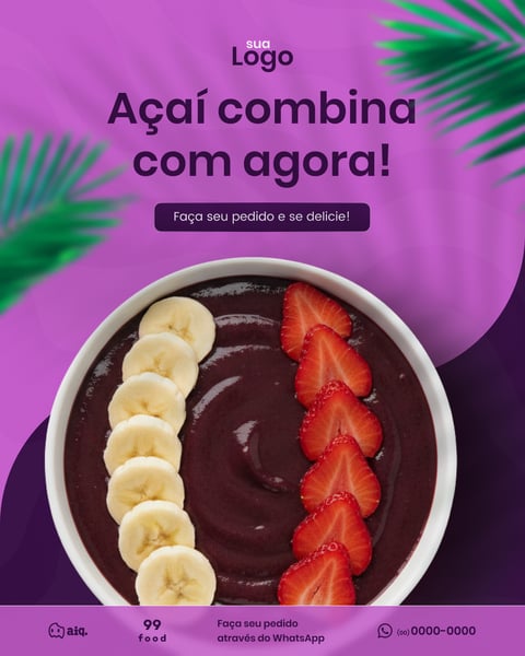 AÇAÍ COMBINA COM AGORA! Figma Social Media Template